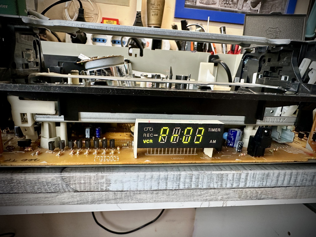 Test finale con nastro inserito e riproduzione attiva